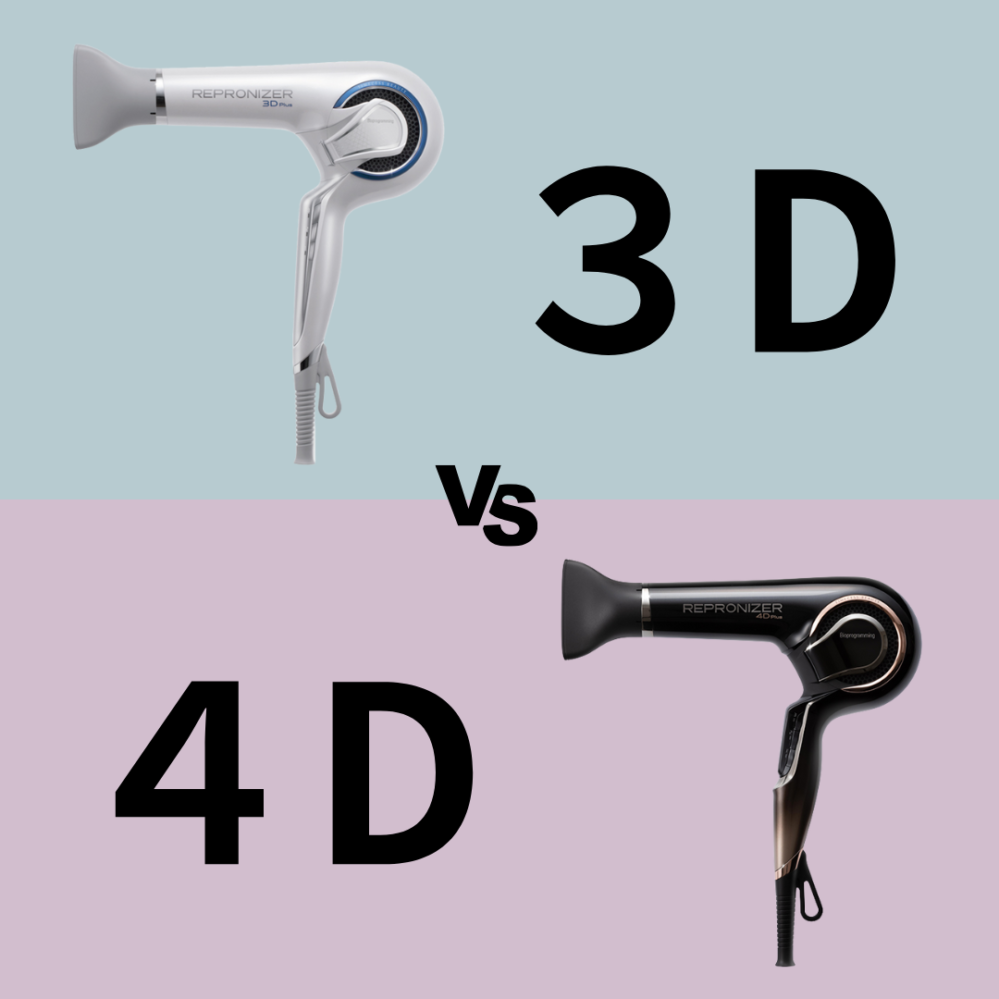 レプロナイザードライヤー4D、3D比較