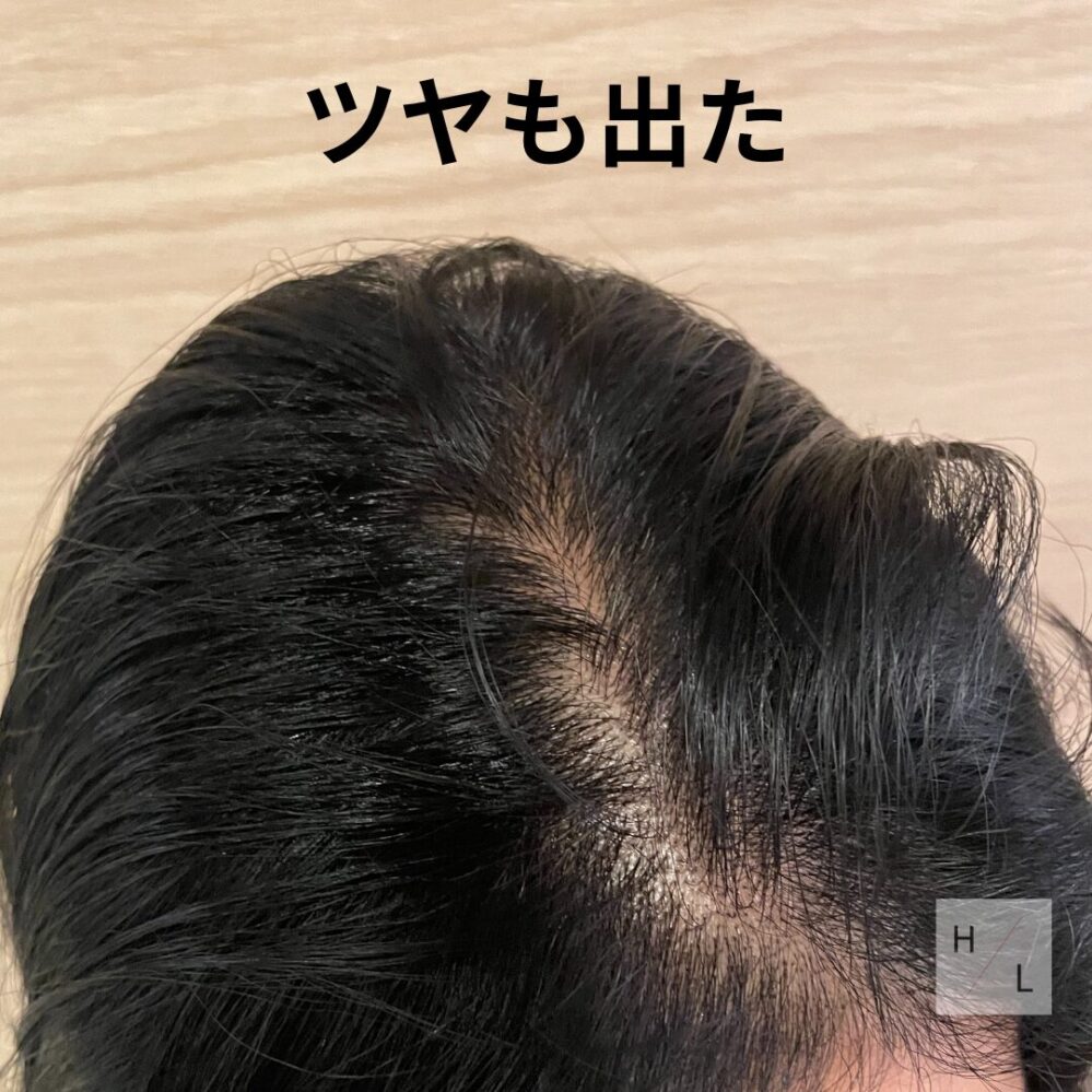 KUROクリームシャンプーを洗い流してドライした様子