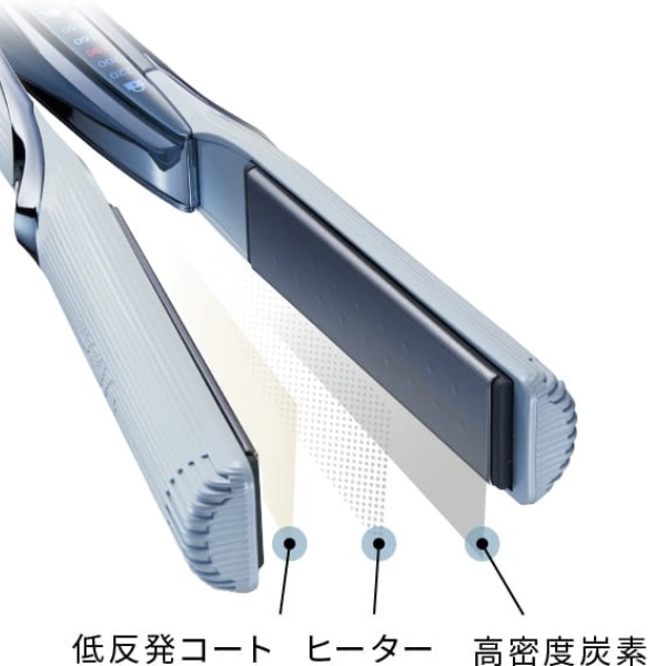 プロモデル 「リファストレートアイロンプロ(RE-BM02A)」は、髪をはさむ上下のプレート両方にセンサー付き